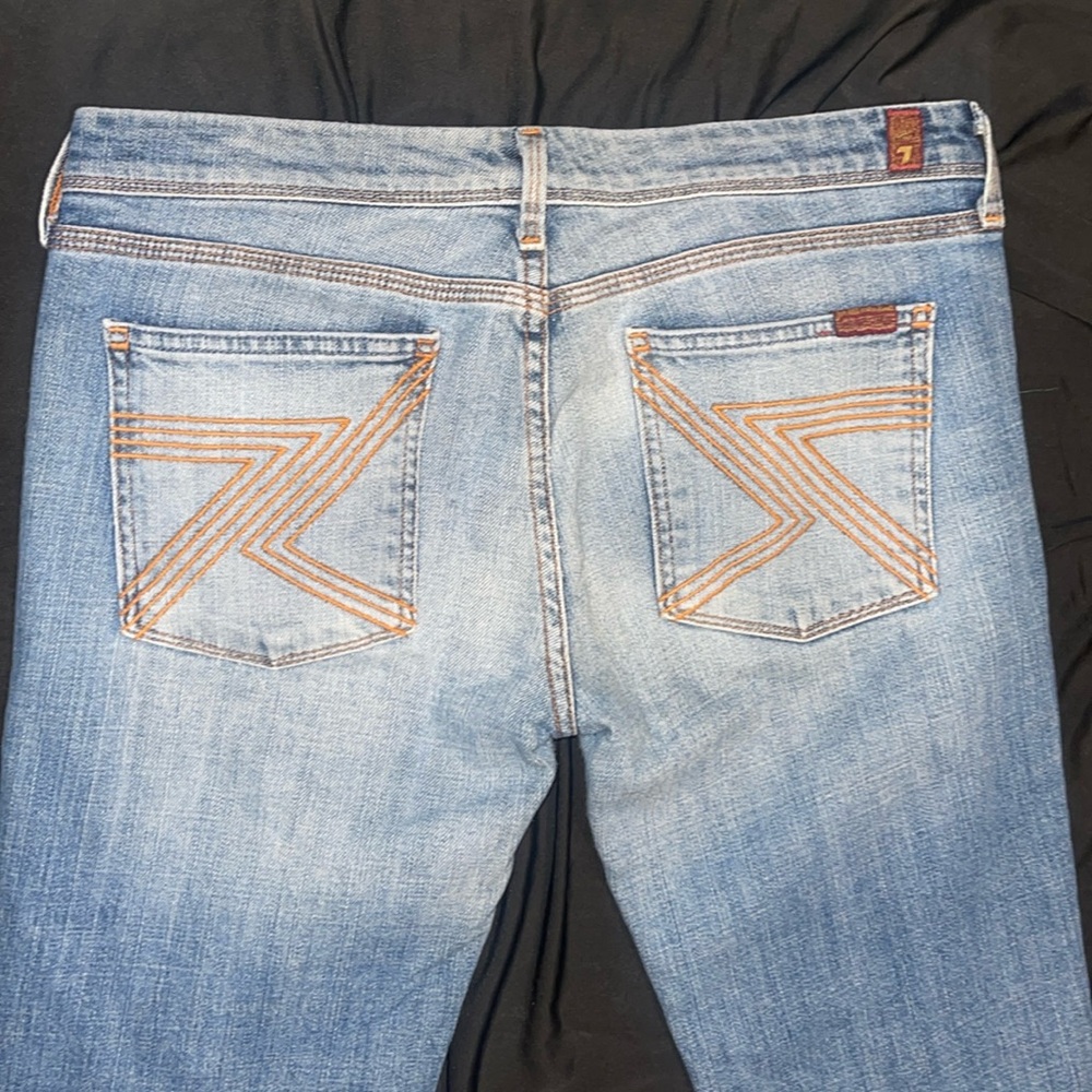 Euc 7 Seven For All Mankind Fynt Low Rise Straight Leg Denim Jeans 29 31